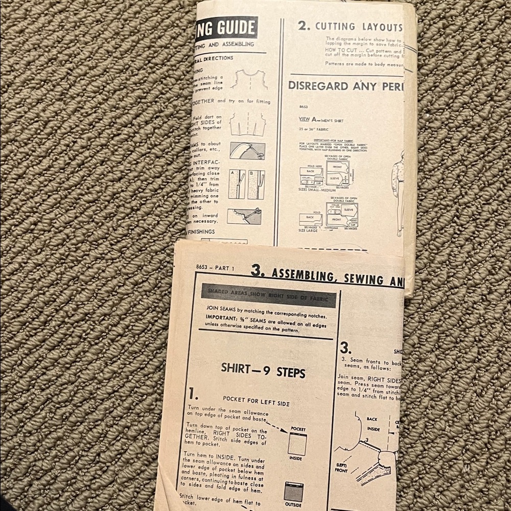 Vintage McCalls Sewing Pattern Mens and Boys Shirt and Pants - Picture 3 of 4